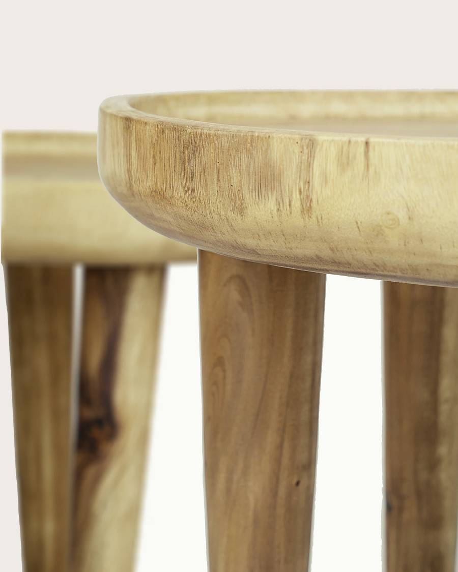 Léothéo - Lot de 2 tables basse en teck massif - UNIQKA - Image 4