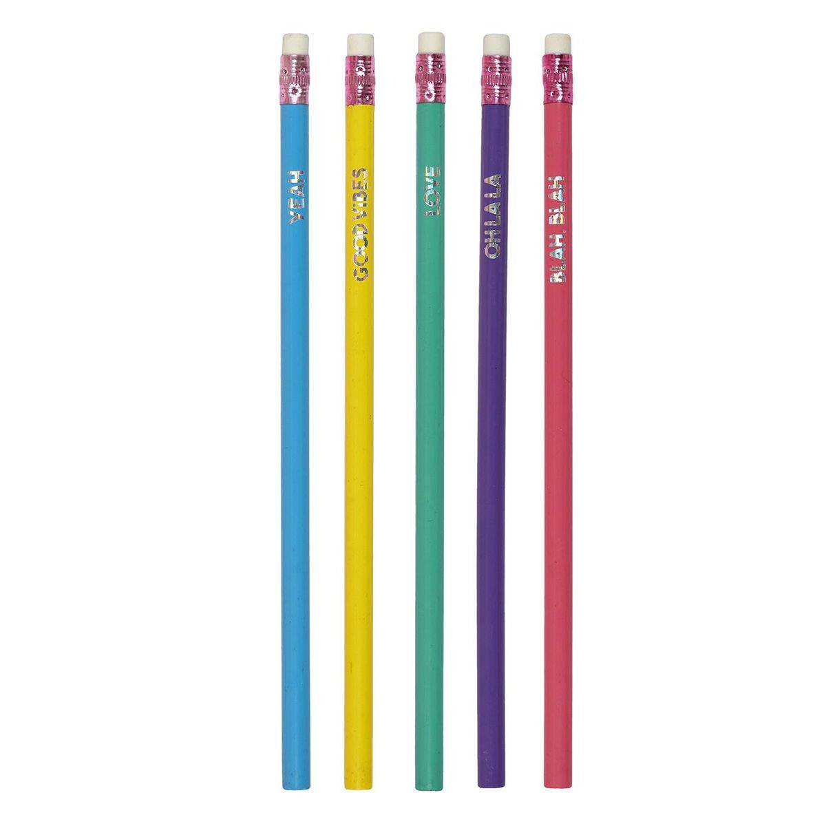The Concept Factory - Lot de 5 Crayons à Papier "Pop" 19cm Multicolore - Image 1