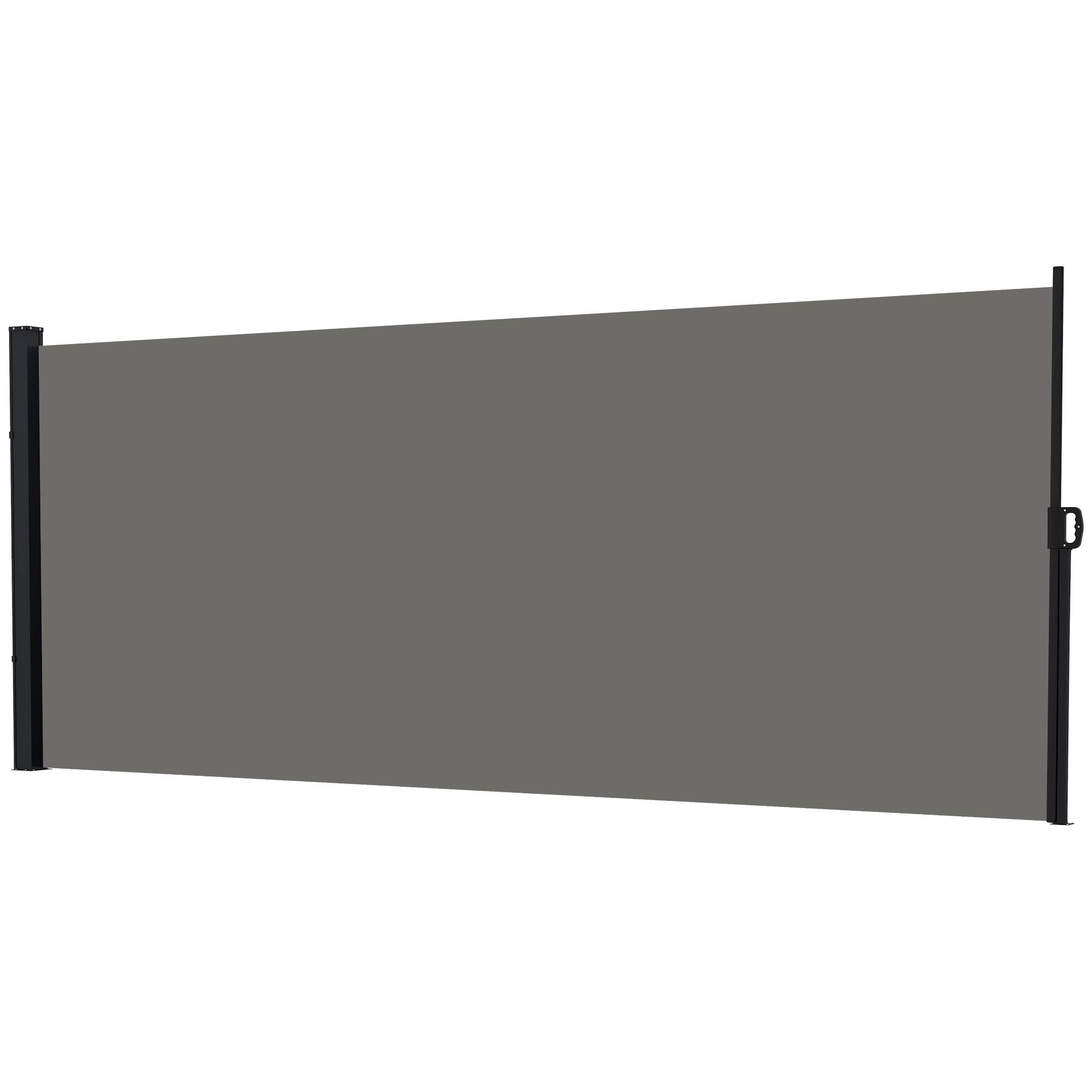 Store latéral rétractable polyester et aluminium gris foncé 400 x 4 x 180 cm - PANGIVO - Image 2