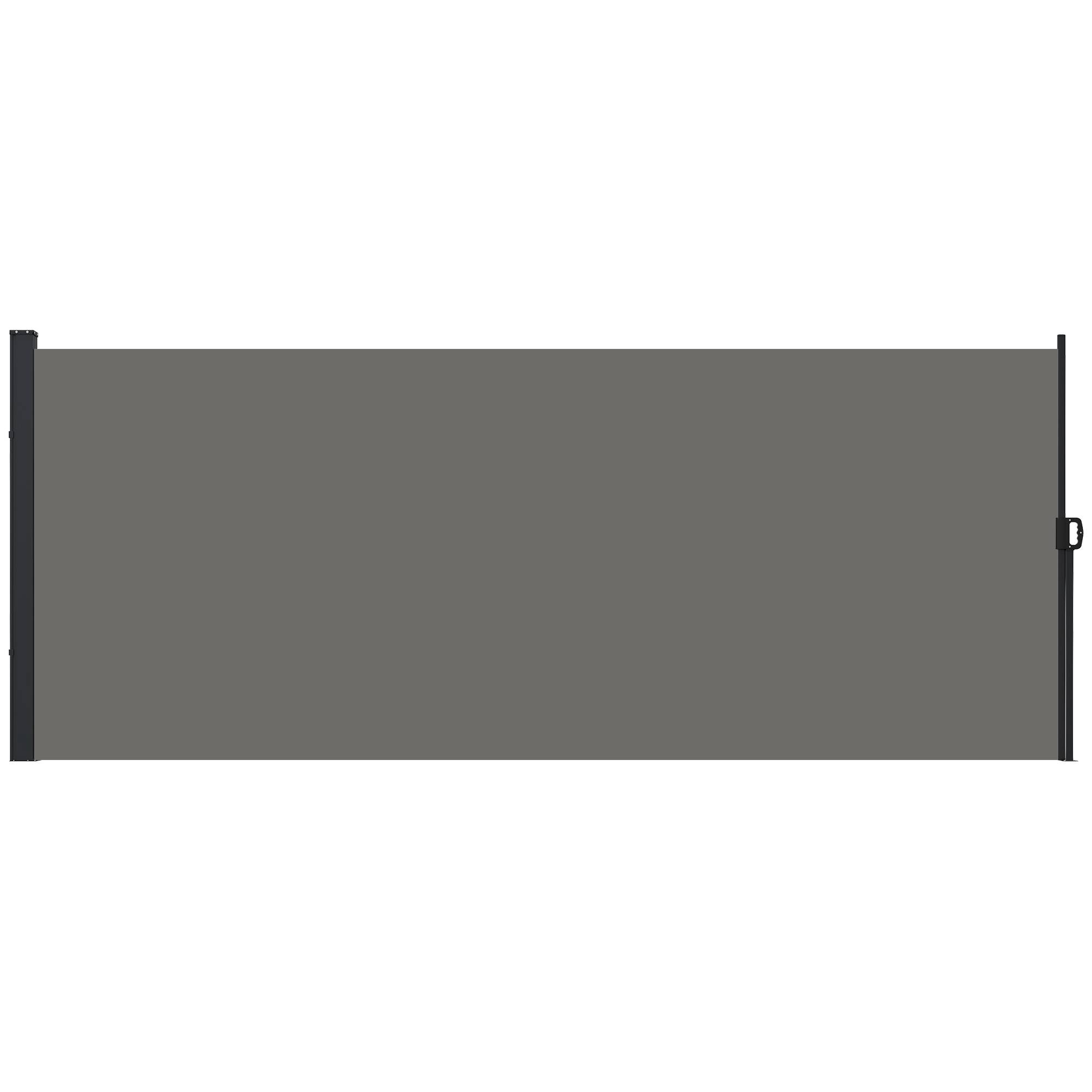 Store latéral rétractable polyester et aluminium gris foncé 400 x 4 x 180 cm - PANGIVO - Image 1