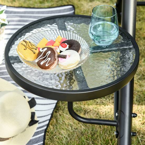 Balancelle de jardin 3 places Acier pour terrasse Toit réglable et tablettes 271x125x172 Gris - ComfortXL Outdoor Living - Image 10