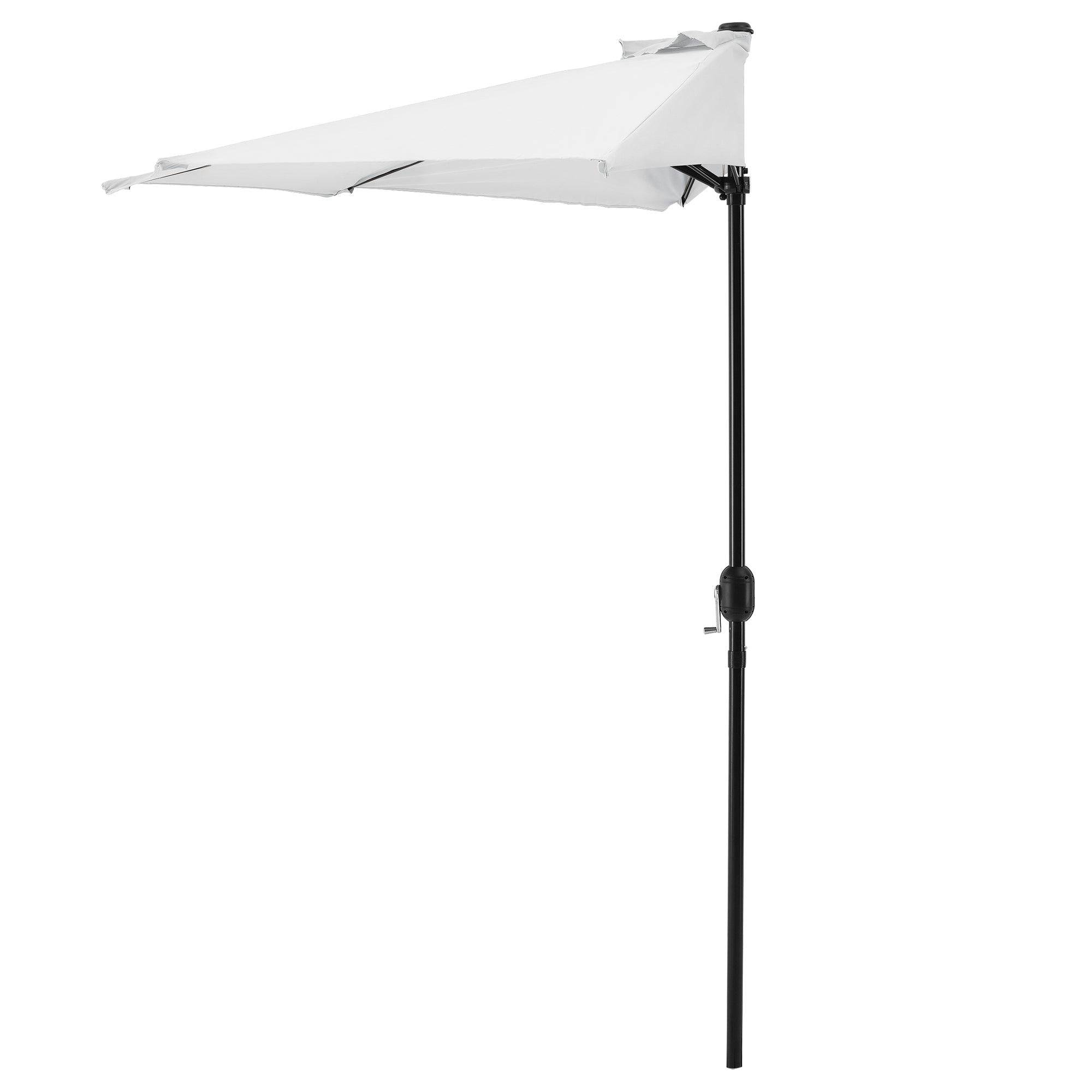 Helloshop26 - Demi-parasol sur terrasse sur balcon polyester blanc 300 cm x 150cm x 230cm - Image 1