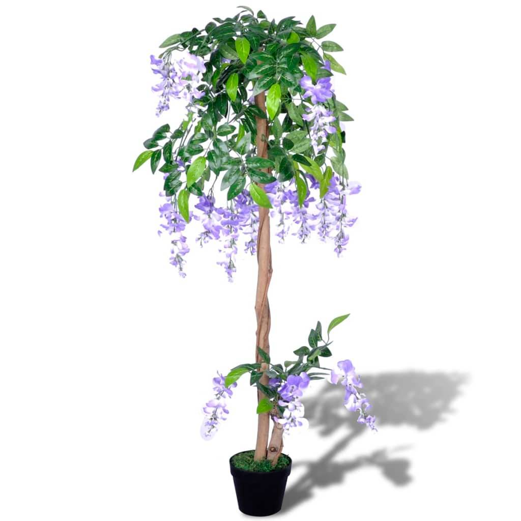 Wisteria artificiel polyester et bois 15.9 x 15.9 x 120 cm - PANGIVO