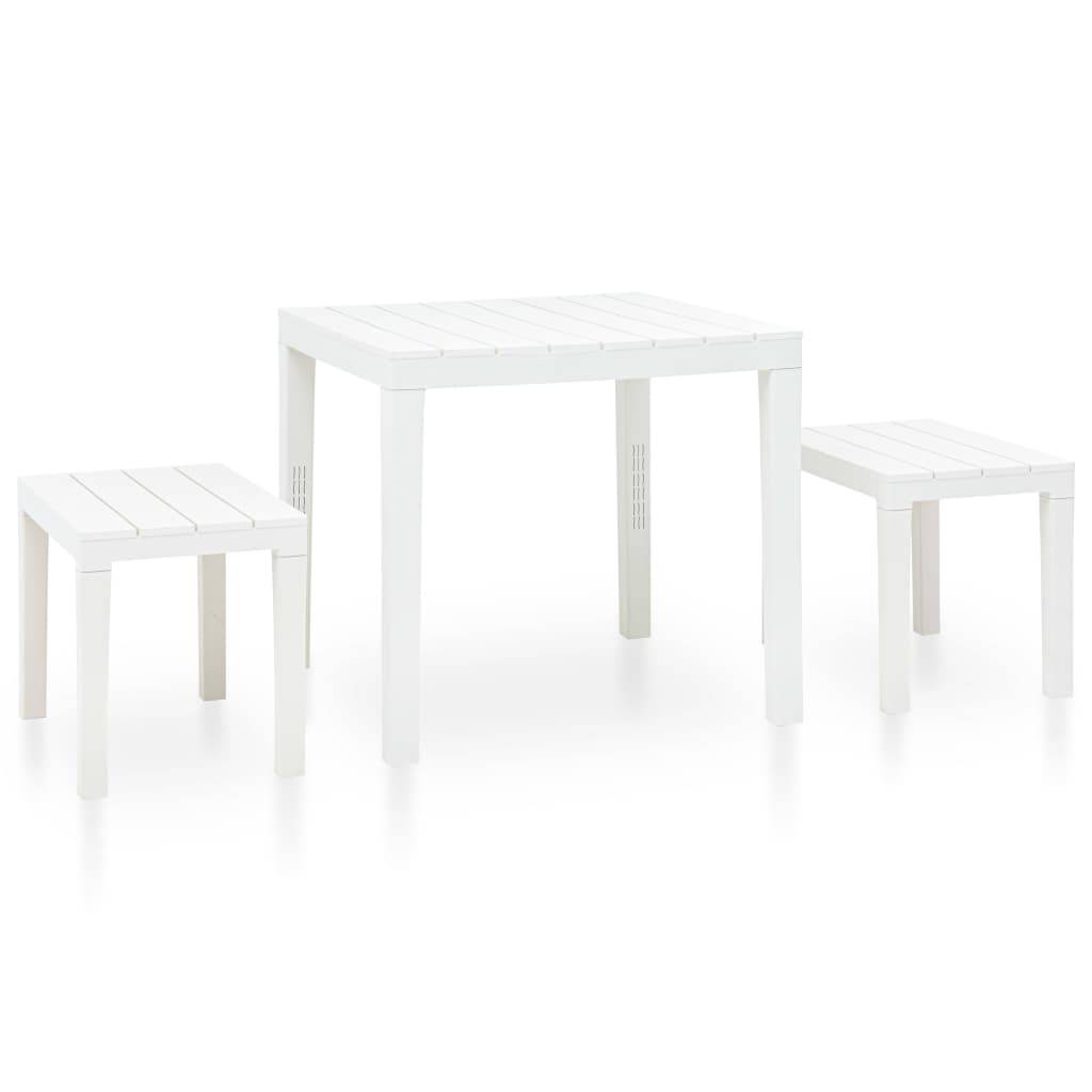 Vidaxl - Table de jardin avec 2 bancs Plastique Blanc vidaXL 48777 - Image 1