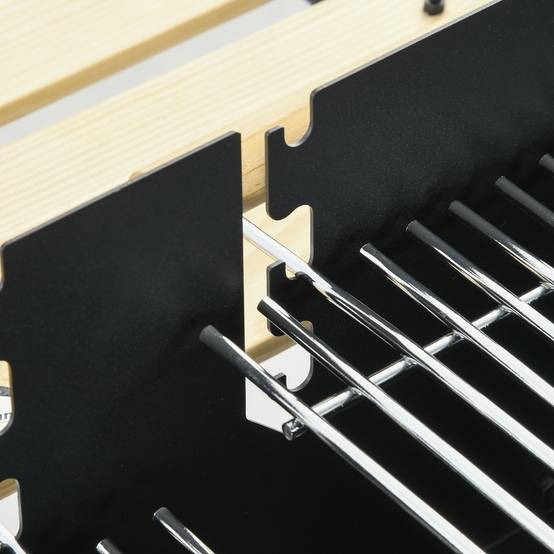 Barbecue à charbon double gril métal jardin cuisson réglable grande capacité noir 113 cm - ComfortXL Outdoor Living - Image 10