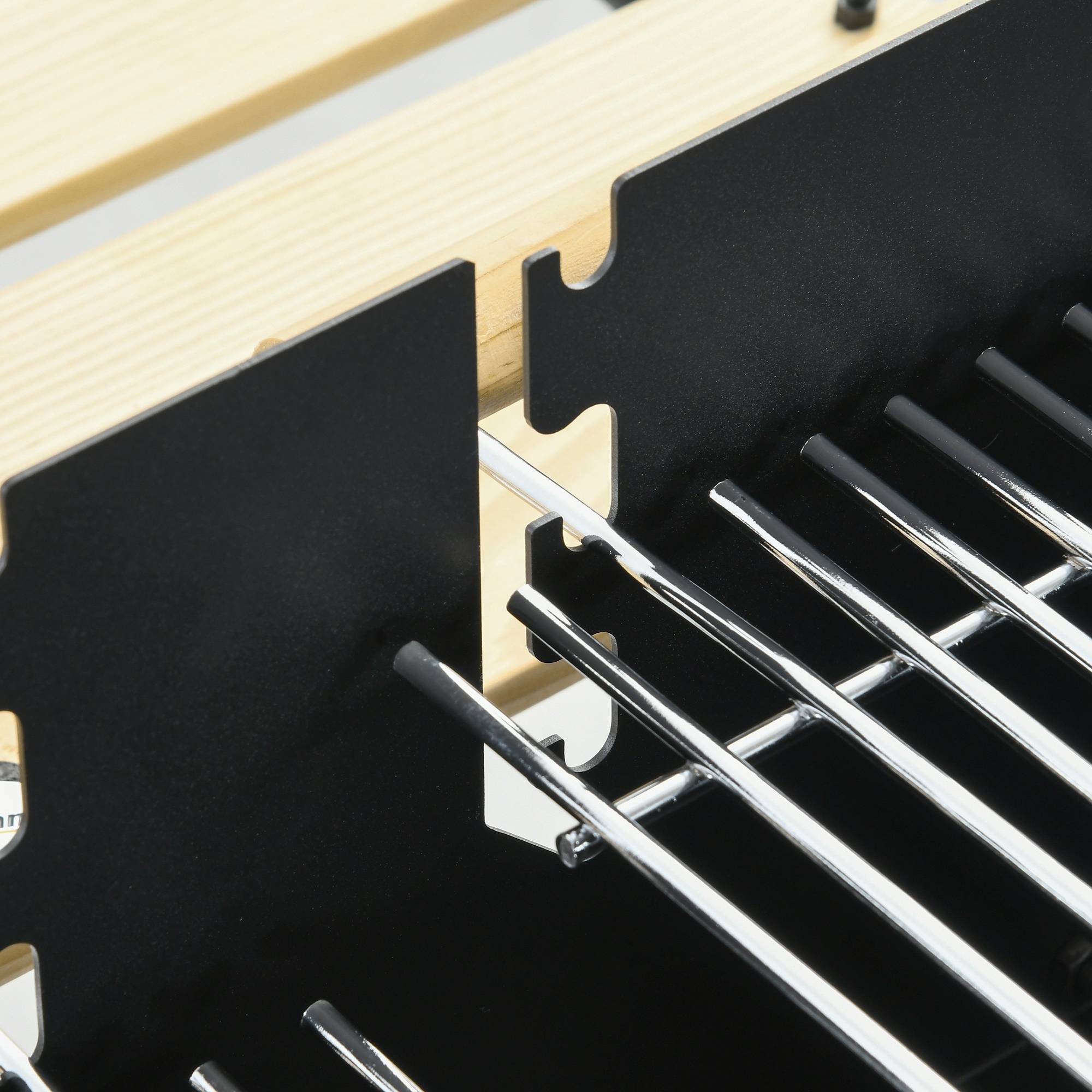 Barbecue à charbon double gril métal jardin cuisson réglable grande capacité noir 113 cm - ComfortXL Outdoor Living - Image 10