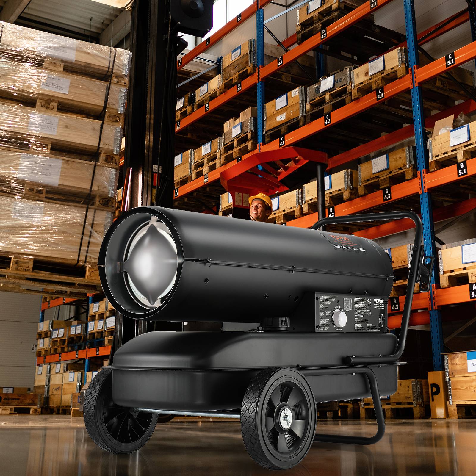 Vevor - VEVOR Chauffage air pulse kérosène diesel, 100000 BTU, 38 L, noir. - Image 8