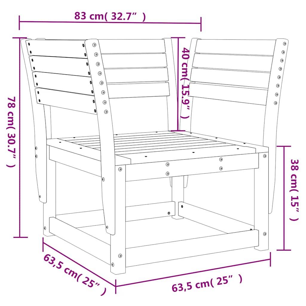 Vidaxl - Chaise de jardin blanc bois massif de pin vidaXL 844675 - Image 9