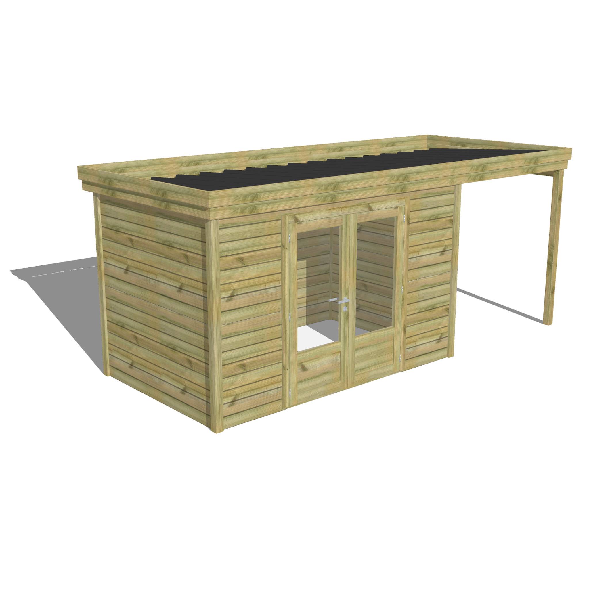 Abri Français - ABRI DE JARDIN bois  autoclave 27mm - 5,44x2,14m / 12m2 - Bac acier - Abri Français - Image 1