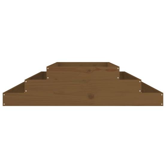 Jardinière | Pot de fleurs | Cache-pot | Bac à fleurs Marron miel 110x110x27 cm Bois massif de pin - Image 4