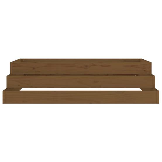 Jardinière | Pot de fleurs | Cache-pot | Bac à fleurs Marron miel 110x110x27 cm Bois massif de pin - Image 5