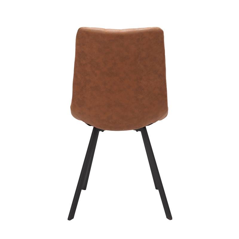 Chaise PU marron Eden pieds métal - Image 3