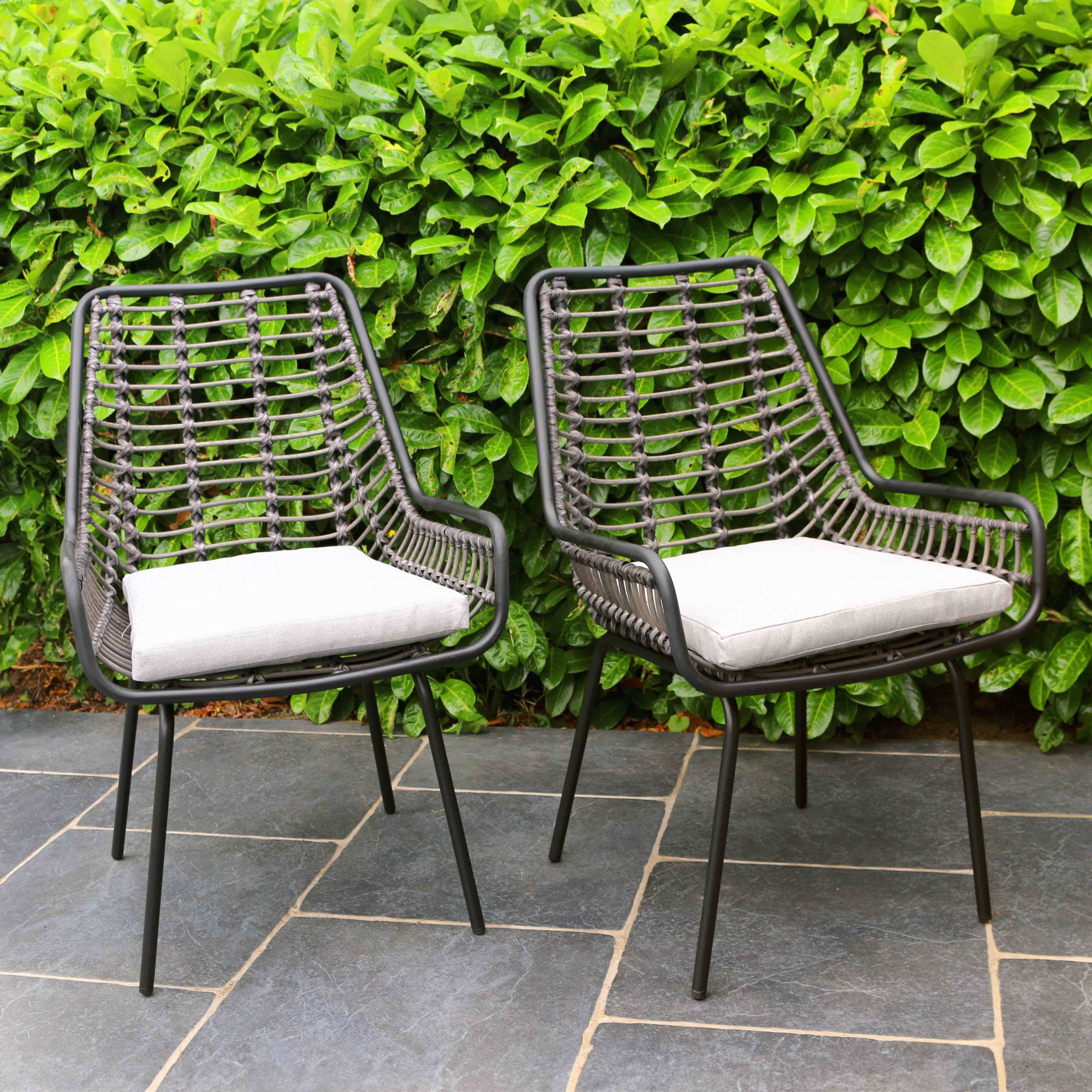 Oviala - Lot 2 chaises de jardin en résine tressée et acier - Oviala - Image 2