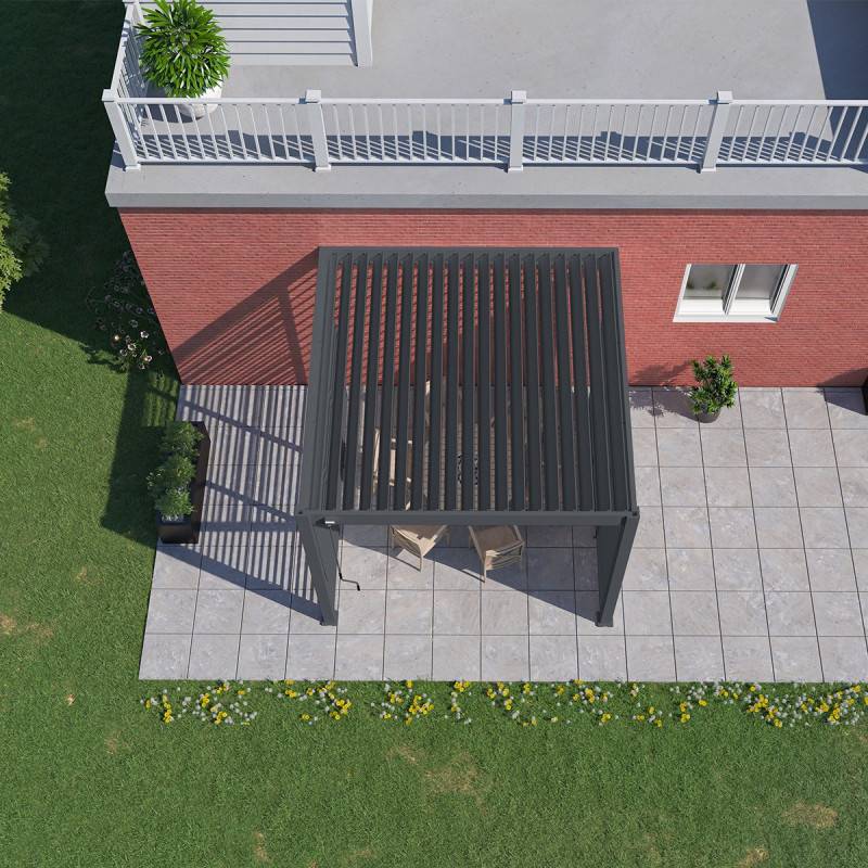 Ombrea - Pergola bioclimatique adossée anthracite - 300 x 300 x H. 258 cm Ombréa - Image 6