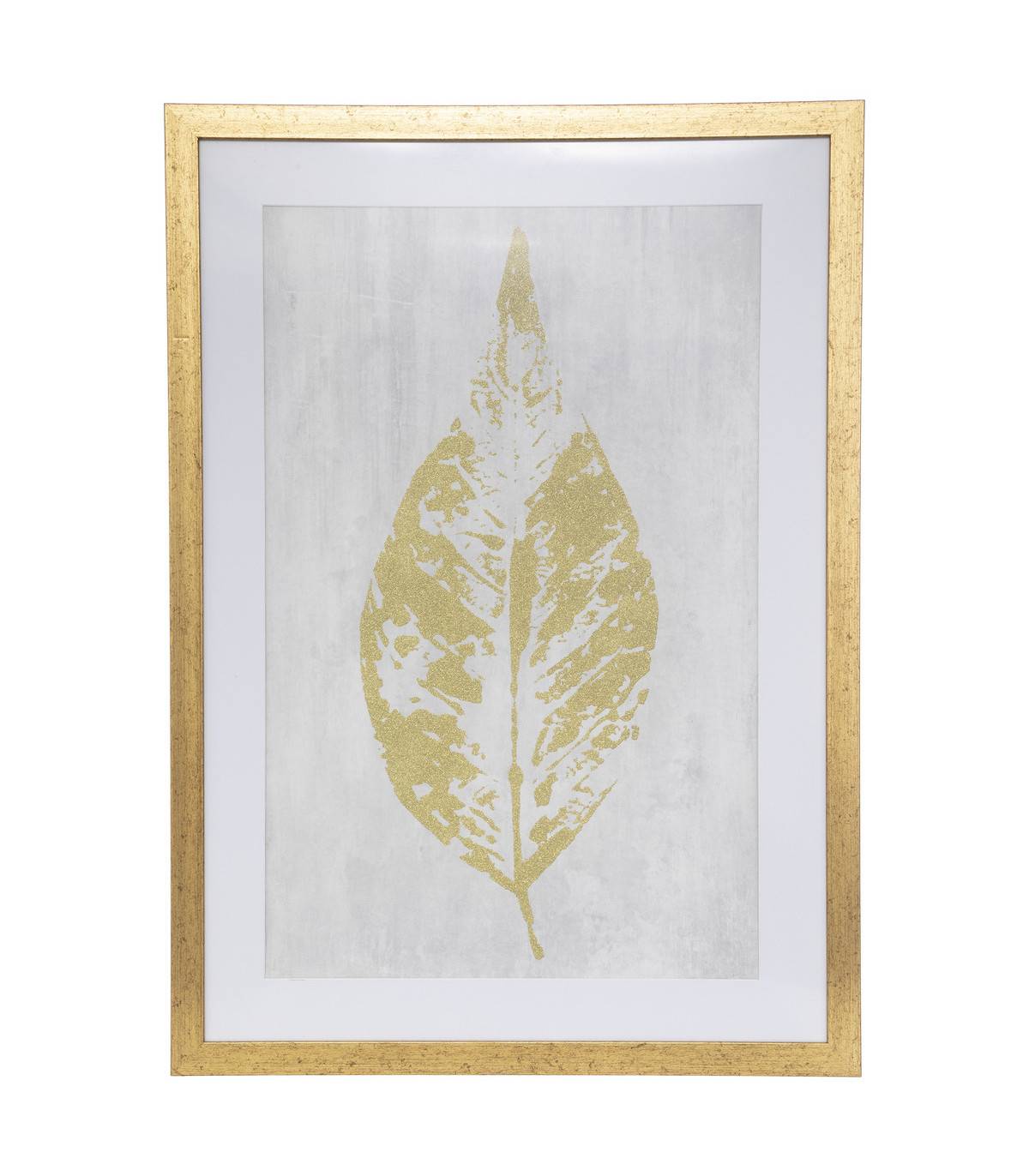 Atmosphera - Affiche encadrée Feuille dorée 50 x 70 cm - Image 1
