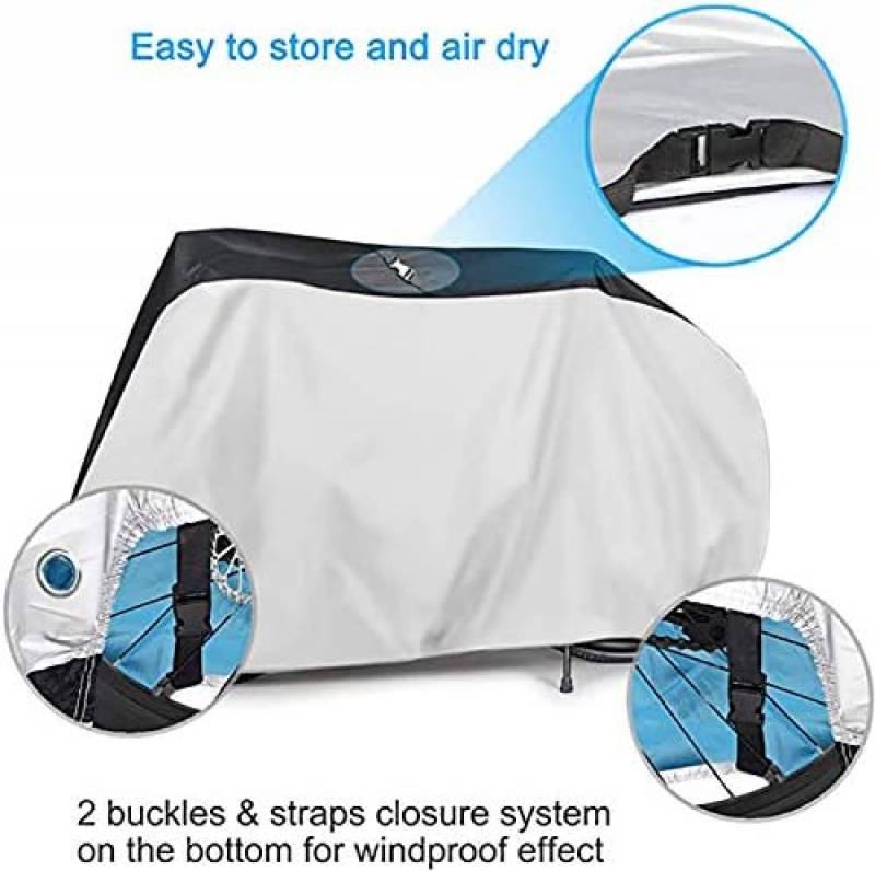 Housse Imperméable ALBOYI Pour 3 Vélos – Nylon 190T, UV, Coupe-vent, Dimensions 200x105x110 Cm, Jusqu'à 29 Pouces, Avec Sac De Rangement