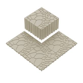 Dalles de terrasse clipsables aspect pierre PP balcon piscine 30,5x30,5cm beige lot de 44 - ComfortXL Outdoor Living