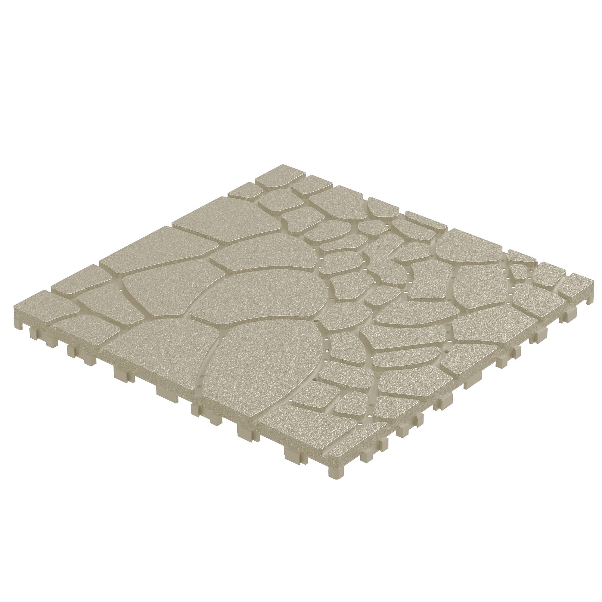 Dalles de terrasse clipsables aspect pierre PP balcon piscine 30,5x30,5cm beige lot de 44 - ComfortXL Outdoor Living - Image 2