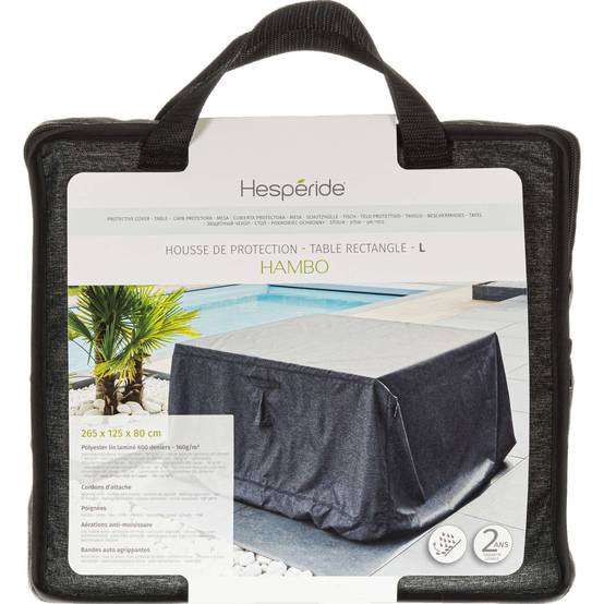 Hesperide - Housse de table rectangulaire L - 265 x 125 x 80 cm - Gris foncé - Hespéride - Image 2