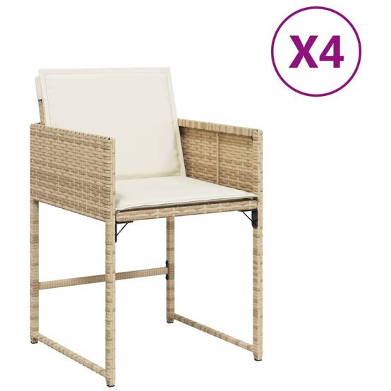 Chaise bois composite 4 places rotin beige 50,5 x 54 x 79 cm - Prolenta premium p388.7 - Image 1