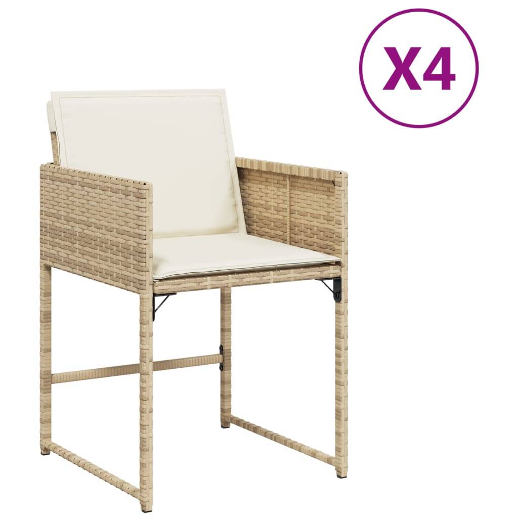 Chaise bois composite 4 places rotin beige  50,5 x 54 x 79 cm  - Prolenta premium  p388.7
