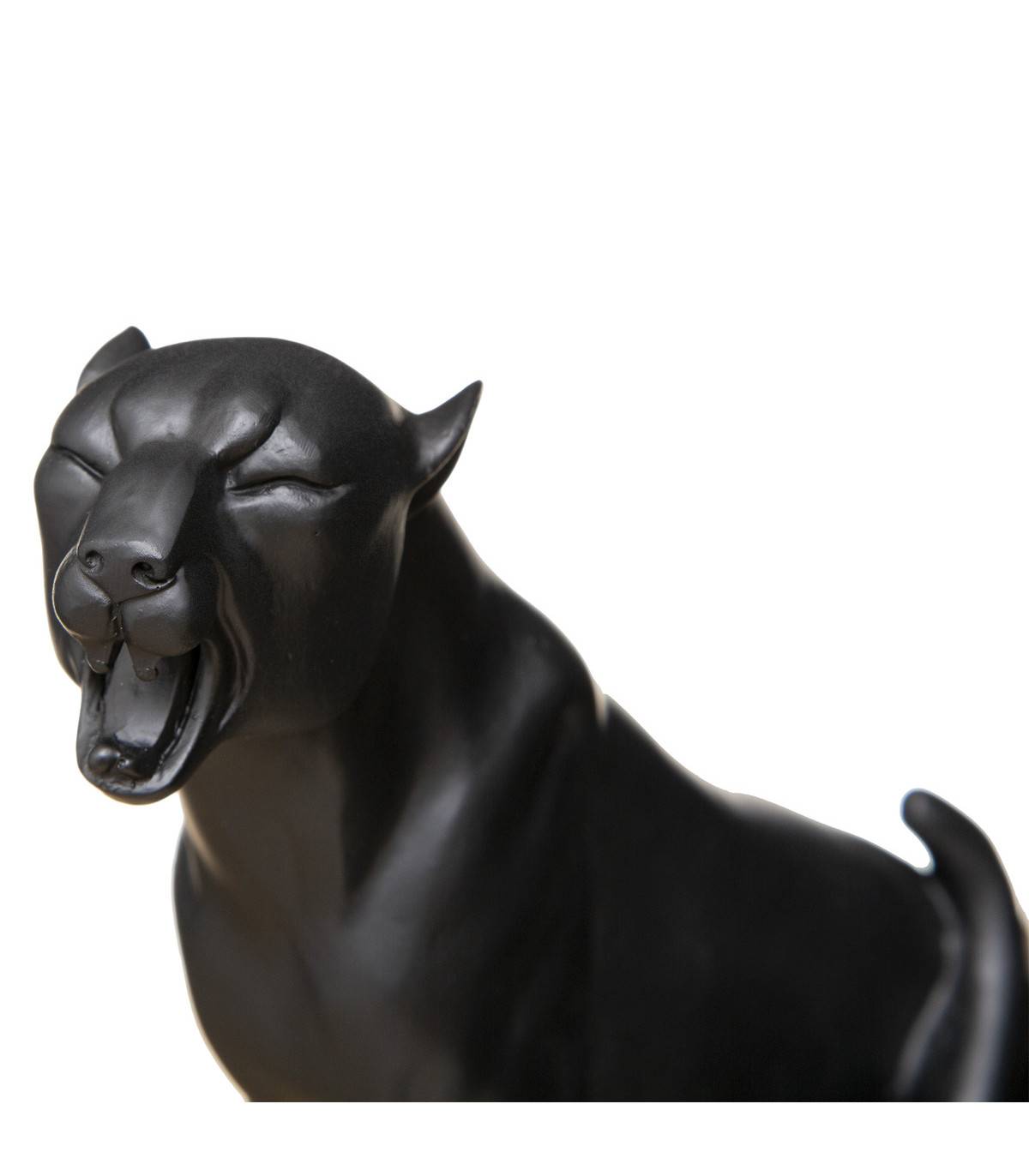 Statuette Léopard qui rugit en résine noir H 19.5 cm - Image 2