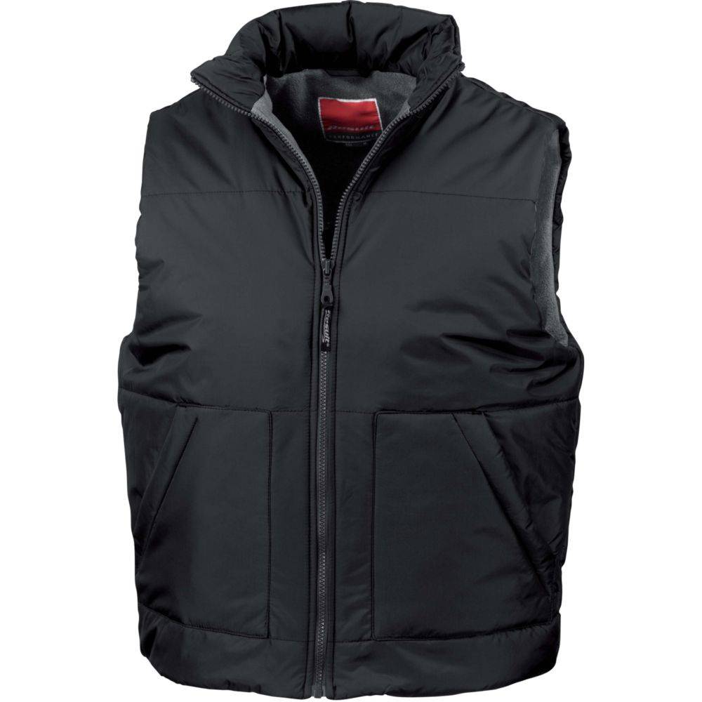 Bodywarmer de travail Result DOUBLÉ POLAIRE Noir XXL