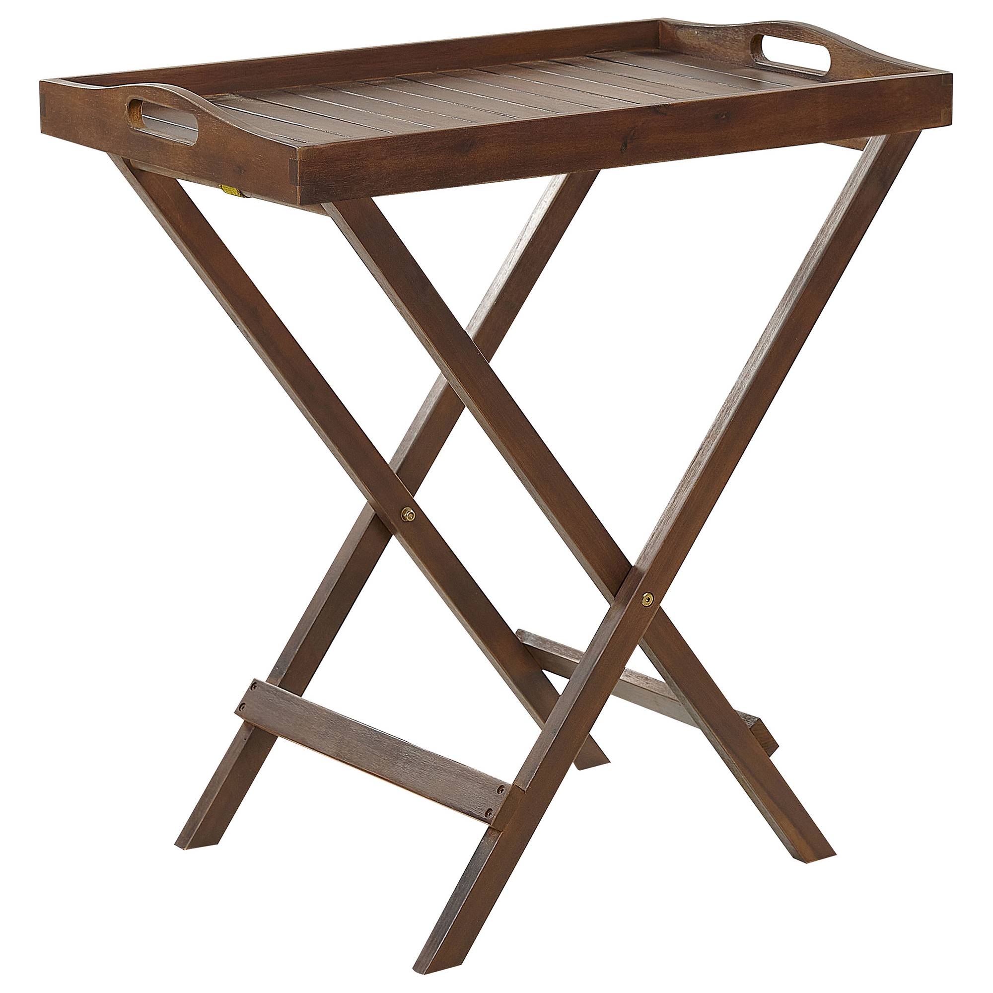 Beliani - Set de Jardin ou Terrasse en Bois d'Acacia Foncé Table et 2 Chaises Inclinables et Pliantes avec Coussins Taupe pour Tout Usage - Image 9