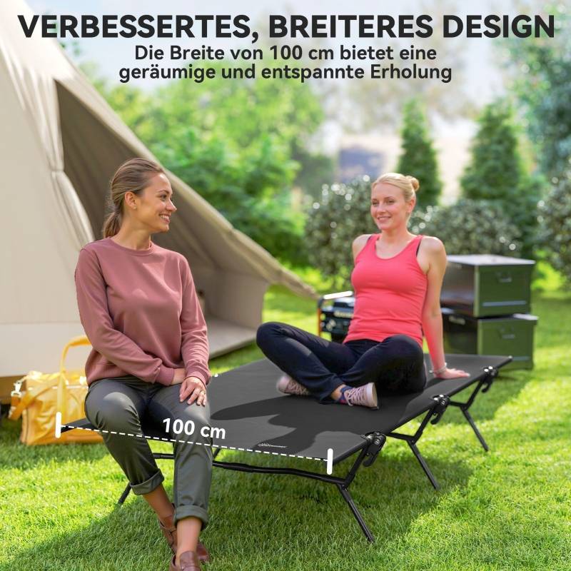Lit de camp avec sac de transport Lit camping pliable Lit d'invité Lit d'extérieur en aluminium