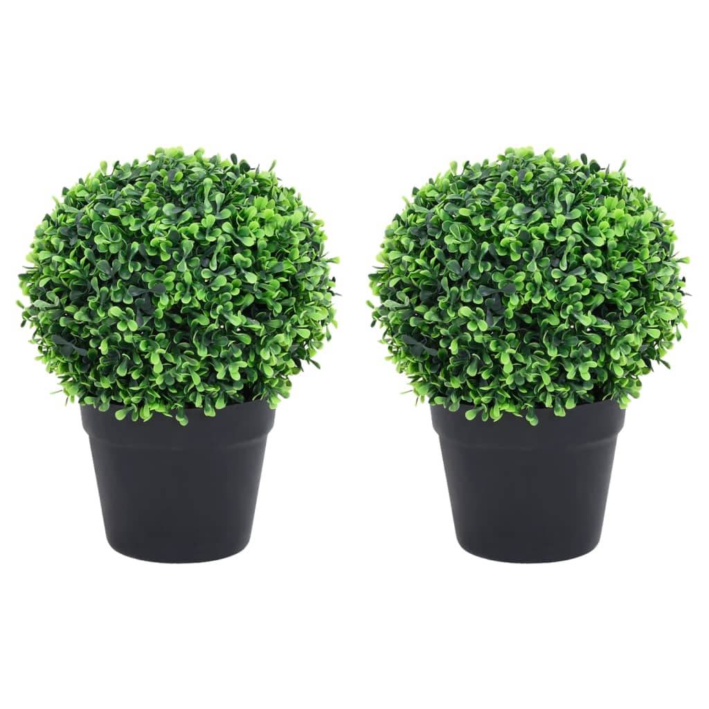 Plantes de buis artificiel polyéthylène vert 19 x 19 x 27 cm - PANGIVO - Image 1