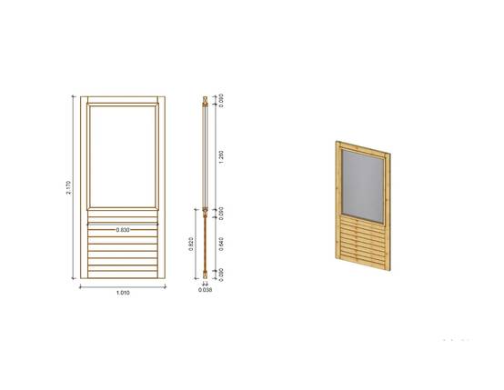 Altanka - Panneau pour pergola avec fenêtre 1,01x2,17m - ALT16 - ALTANKA - Image 2