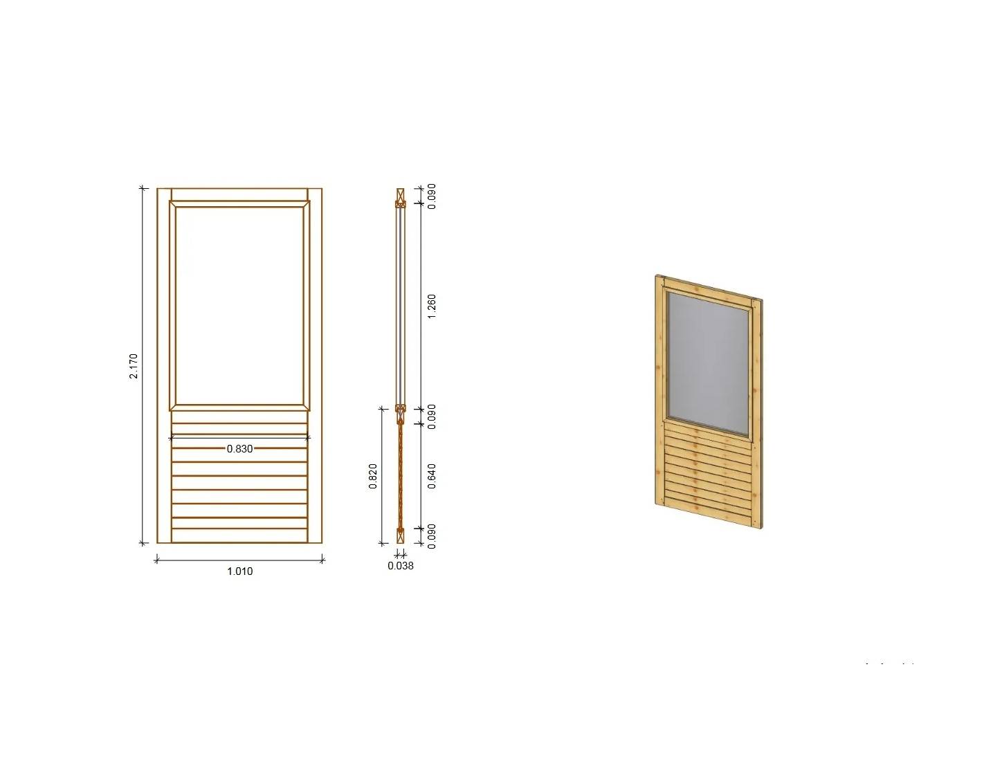 Altanka - Panneau pour pergola avec fenêtre 1,01x2,17m - ALT16 - ALTANKA - Image 2