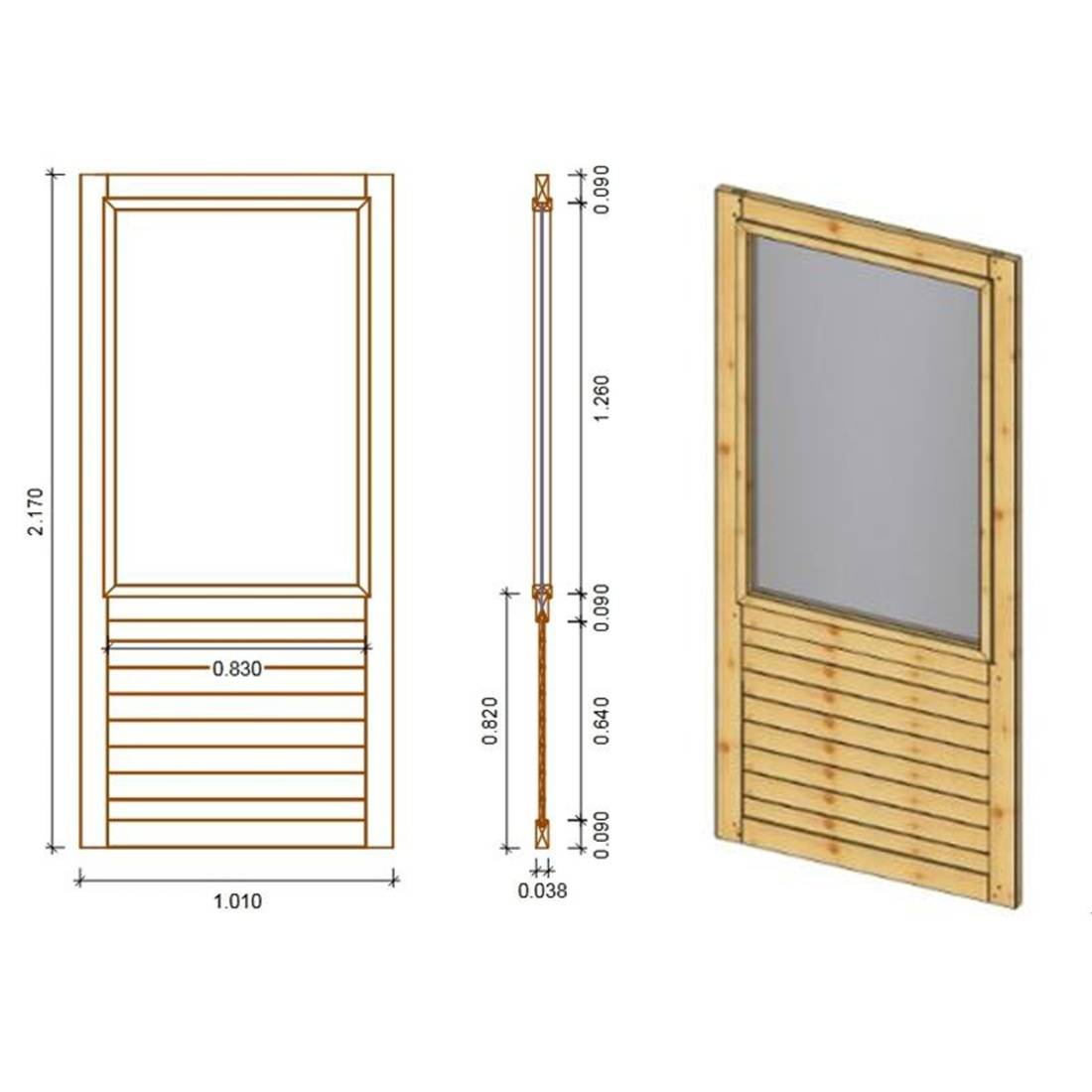 Altanka - Panneau pour pergola avec fenêtre 1,01x2,17m - ALT16 - ALTANKA - Image 3