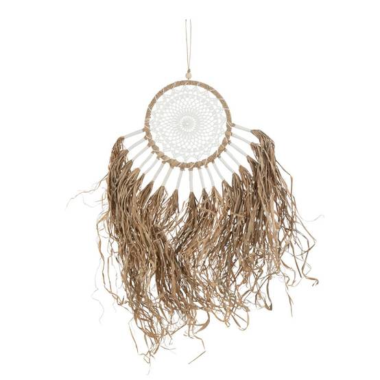 Attrape-Rêves Déco en Raphia "Franges" 65cm Naturel