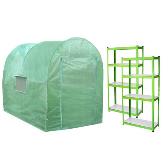 Monstershop - Serre Polytunnel 19mm 2.5m x 2m avec Étagères - Image 1