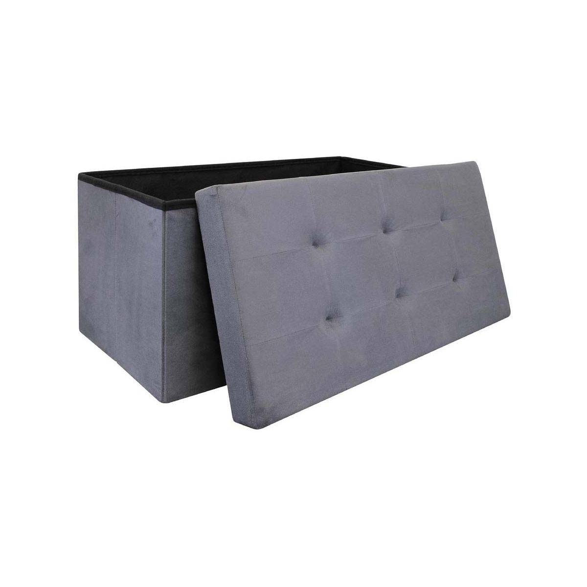 The Home Deco Factory - Banc coffre de rangement en suédine Lina - Image 1