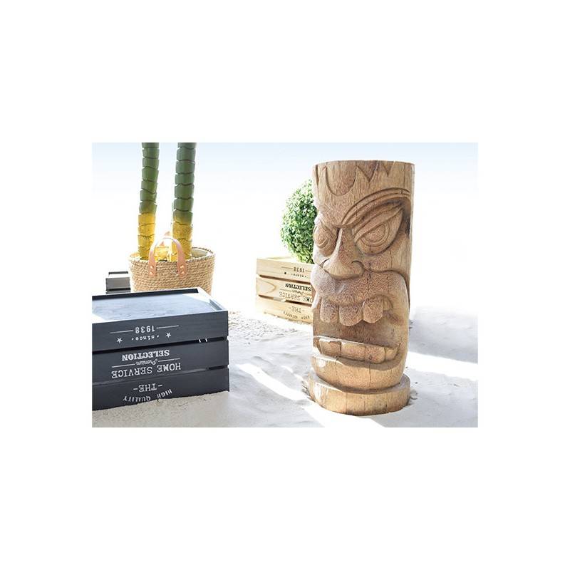 Statue Tiki totem Mauri 50 cm - Brun 50 cm - Jardinex - Image 3