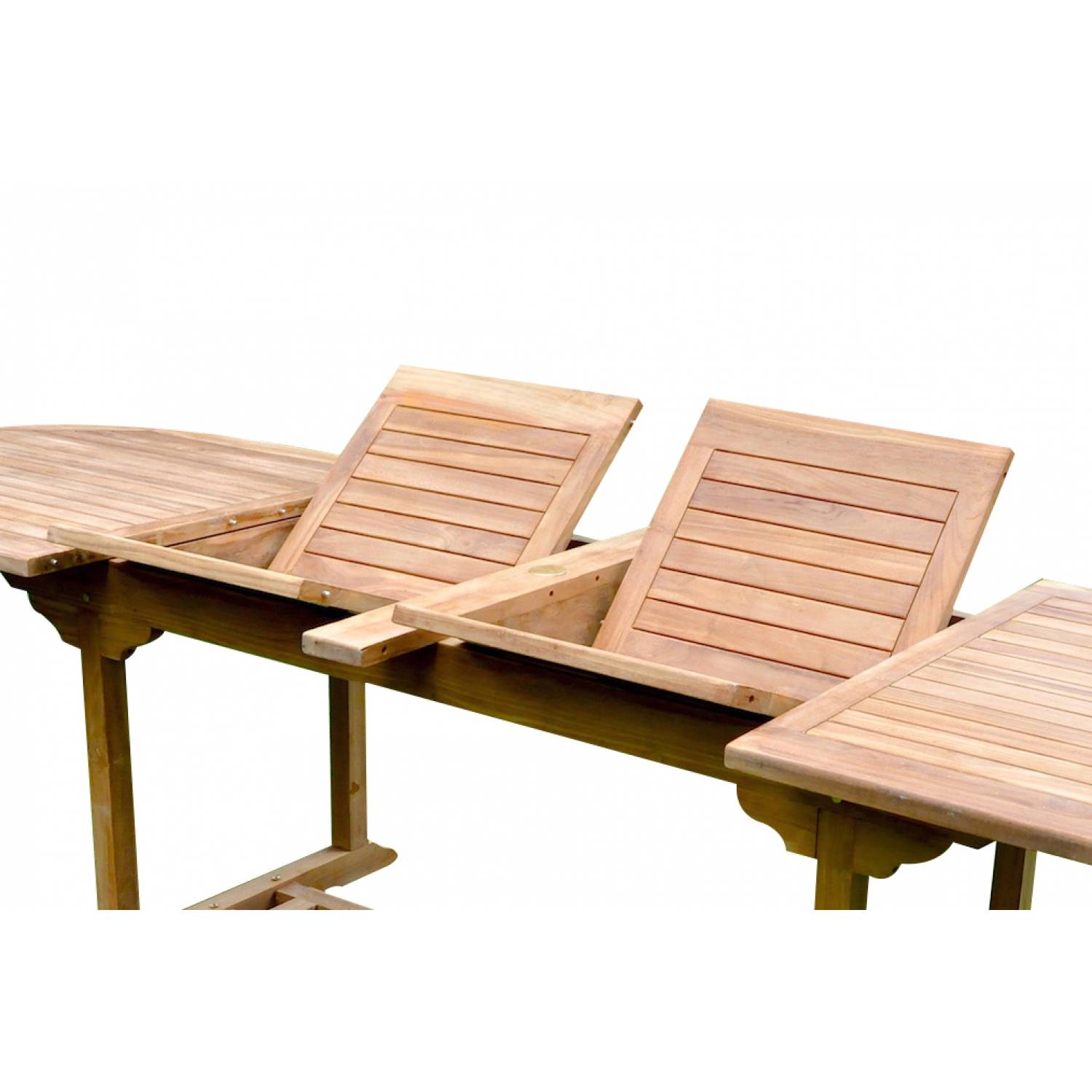Salon de jardin Teck massif 10-12 personnes - Table ovale + 10 chaises KAJANG - Image 3