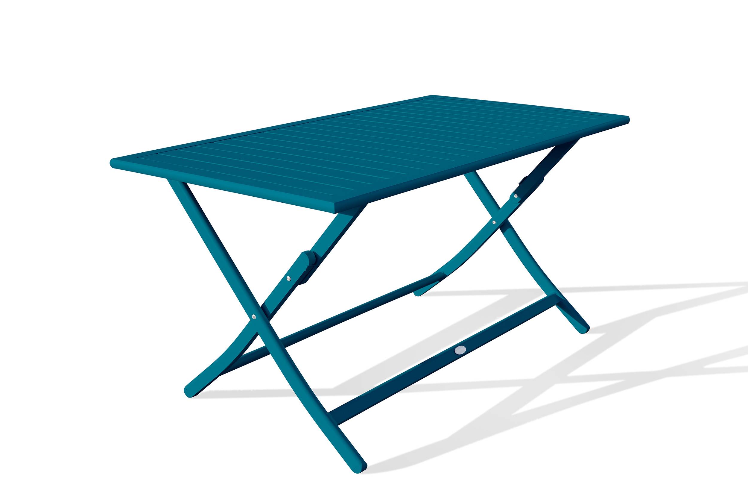 City Garden - Table de jardin pliante en aluminium - Bleu canard - MARIUS - Image 5
