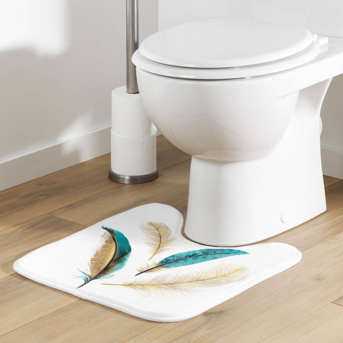 Tapis Contour WC "Plumiss" 45x45cm Multicolore - Image 5