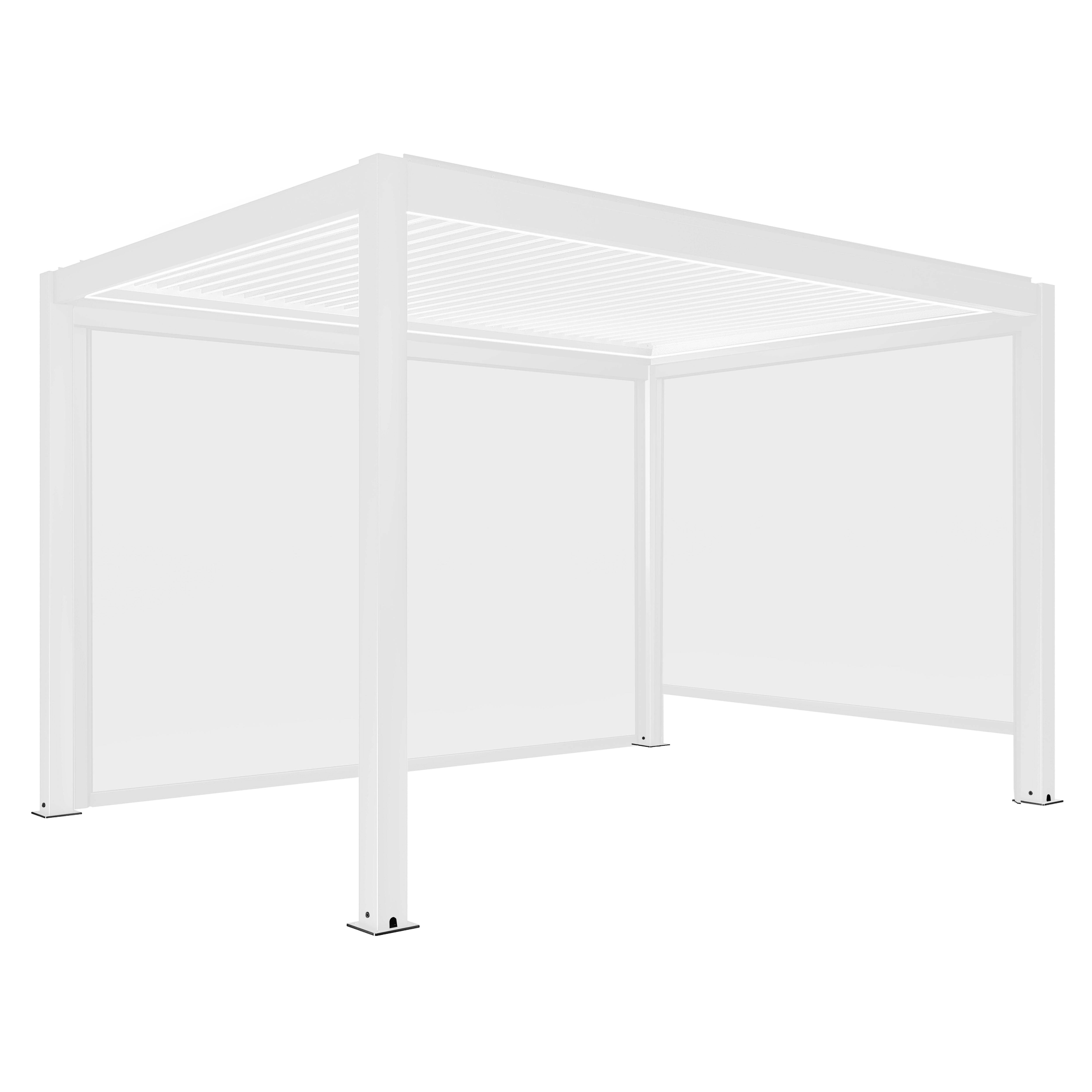 Oviala - Pergola bioclimatique autoportée motorisée éclairée 3x4 m 2 stores Kavala - Oviala - Image 2