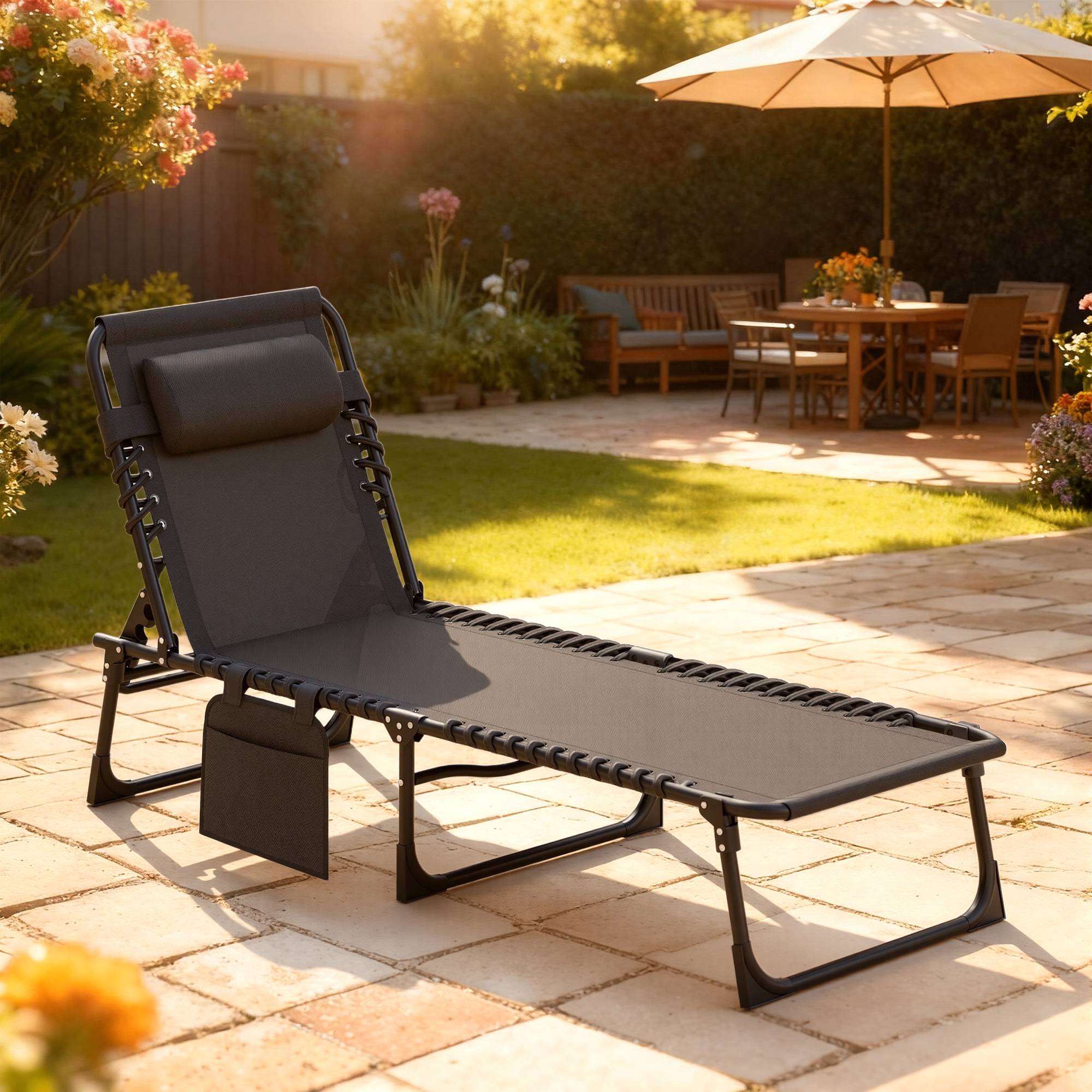 Outsunny - Transat pliable portable dossier réglable - Image 2