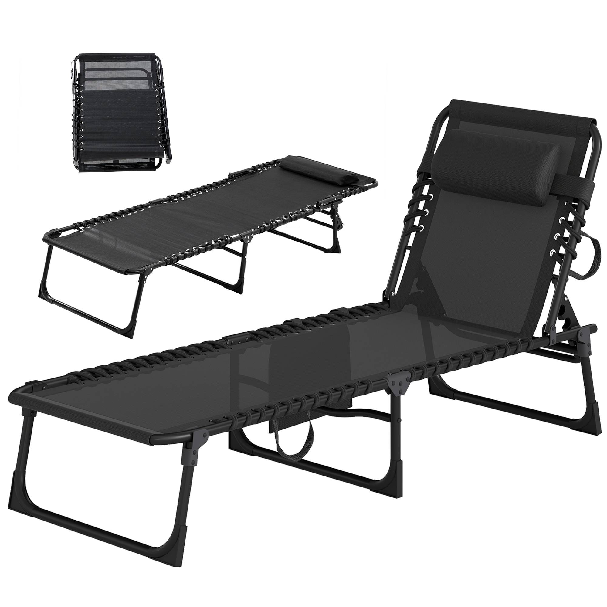Outsunny - Transat pliable portable dossier réglable - Image 4