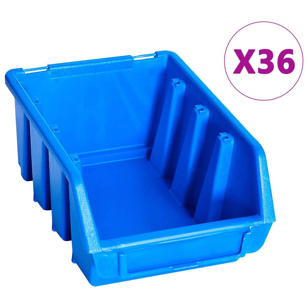 Helloshop26 - Kit de bacs de stockage avec panneaux muraux 96 pièes bleu - Image 3