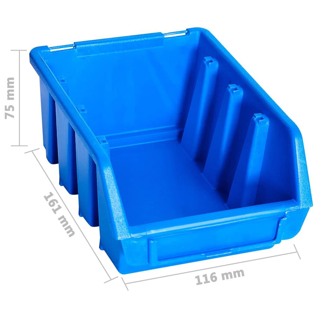 Helloshop26 - Kit de bacs de stockage avec panneaux muraux 96 pièes bleu - Image 6