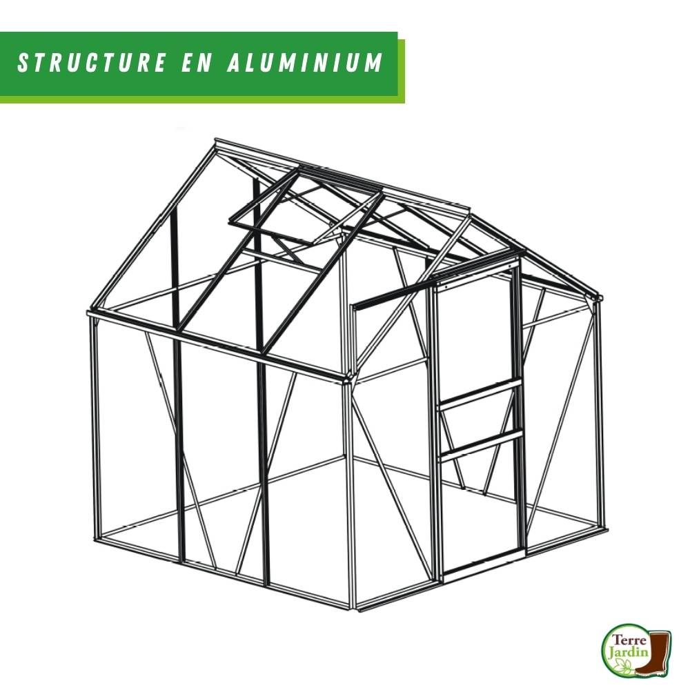 Serre de Jardin en Aluminium - 3,6 M² - Parois en polycarbonate - TERRE JARDIN - Image 4
