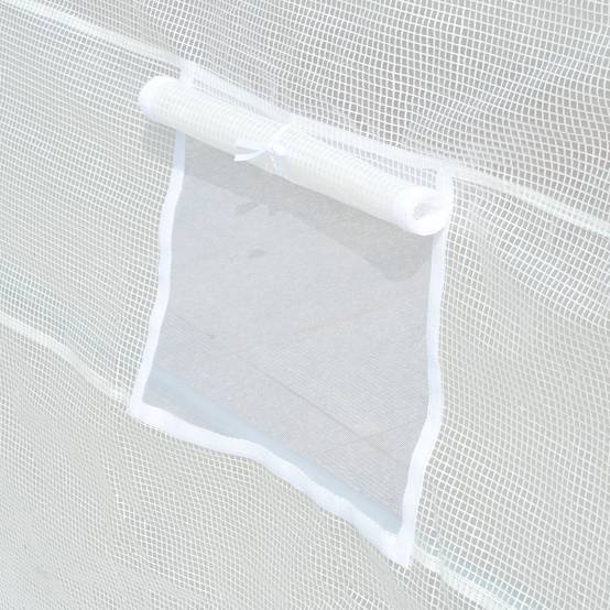 Bâche Rechange Serre Tunnel 18m² PE Blanc Anti-UV 12 Fenêtres 600x300x200cm - ComfortXL Outdoor Living - Image 8