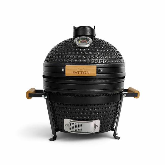 Barbecue kamado à poser Patton Classic 16" - Grille Ø 34 cm - Noir mat - Image 1
