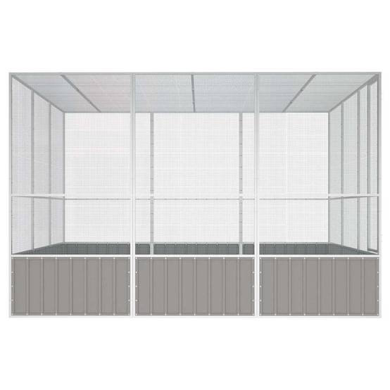 Volière Géante Acier Galvanisé Robuste Jardin Gris 302,5x324,5cm - ComfortXL Outdoor Living - Image 4