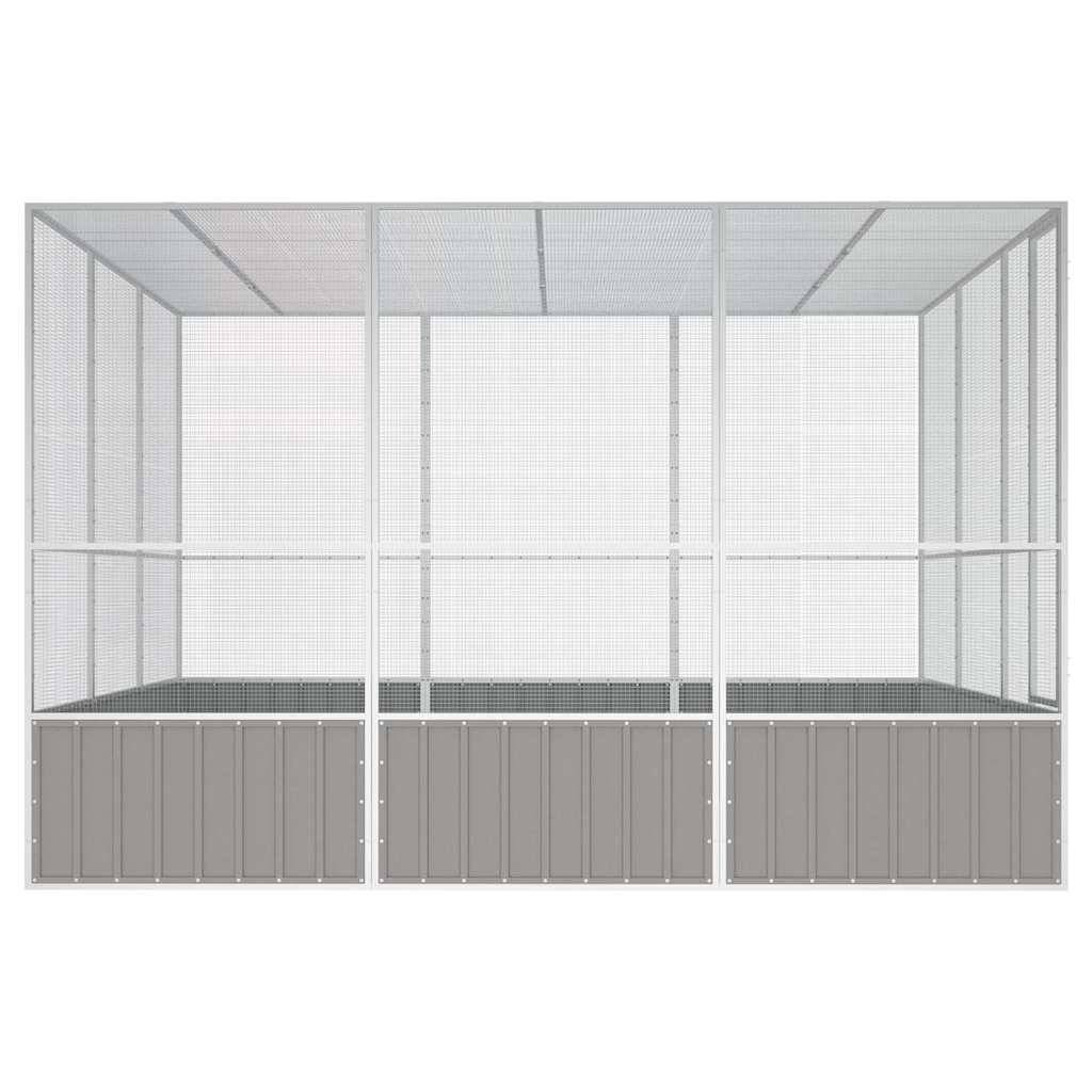 Volière Géante Acier Galvanisé Robuste Jardin Gris 302,5x324,5cm - ComfortXL Outdoor Living - Image 4